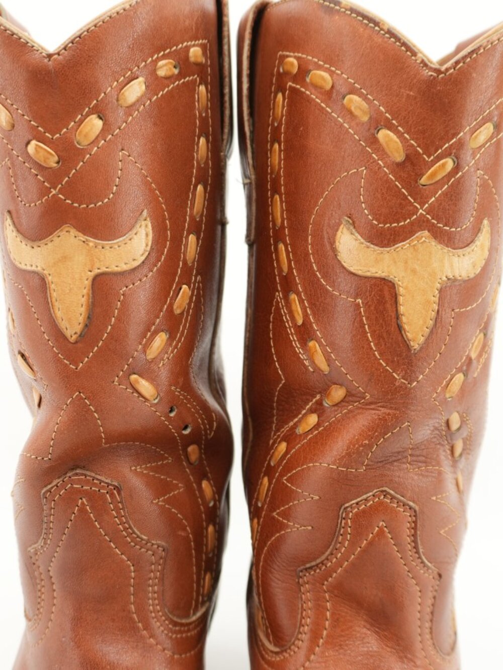 Vintage Leather Cowboy Boots Decorative Western Cowgirl Boots size 10 - Picture 5 of 15